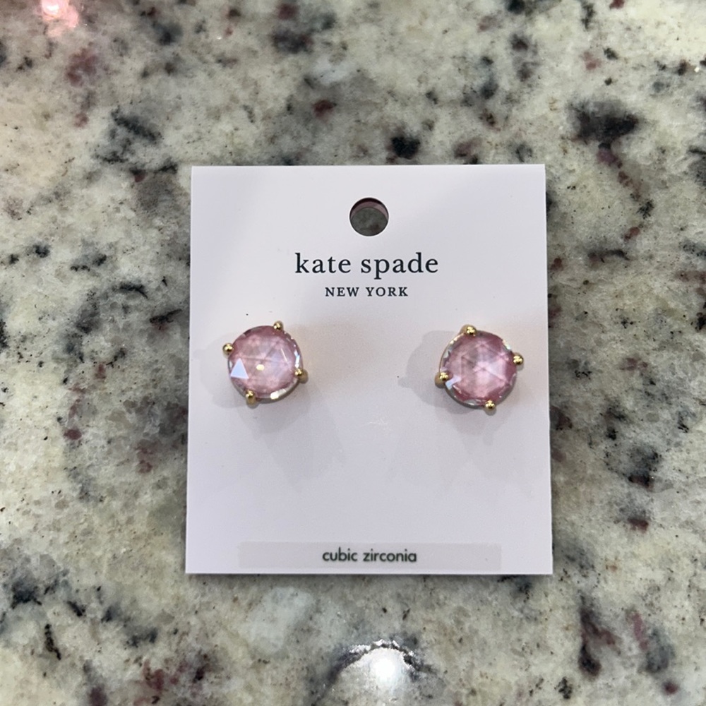 Kate Spade Gumdrop Earrings Light Pink CZ NWT